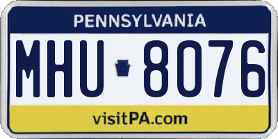PA license plate MHU8076