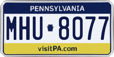 PA license plate MHU8077