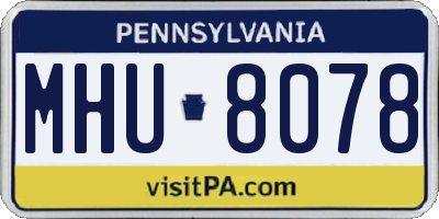 PA license plate MHU8078