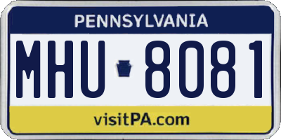 PA license plate MHU8081