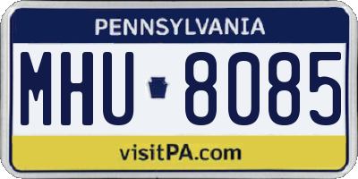 PA license plate MHU8085