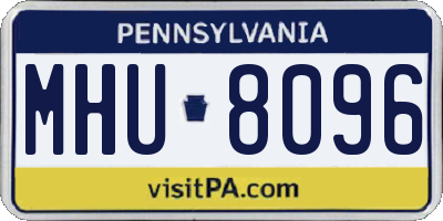 PA license plate MHU8096