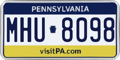 PA license plate MHU8098