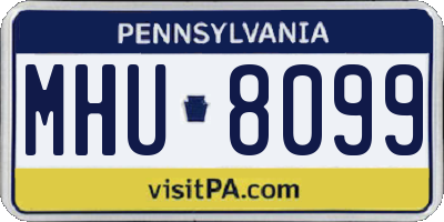 PA license plate MHU8099