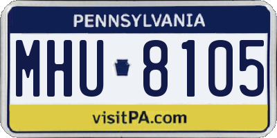 PA license plate MHU8105