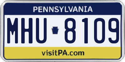 PA license plate MHU8109