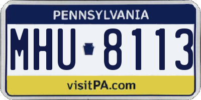 PA license plate MHU8113