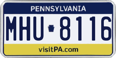 PA license plate MHU8116