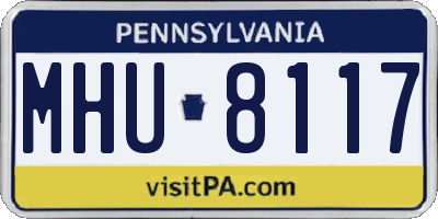 PA license plate MHU8117