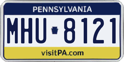 PA license plate MHU8121