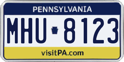 PA license plate MHU8123