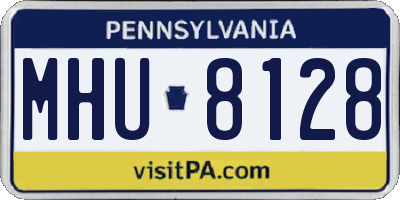 PA license plate MHU8128