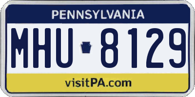 PA license plate MHU8129