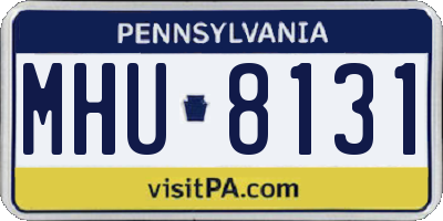 PA license plate MHU8131