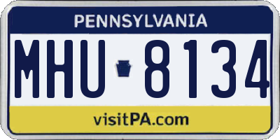 PA license plate MHU8134