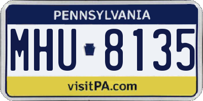 PA license plate MHU8135