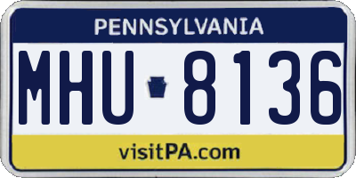 PA license plate MHU8136