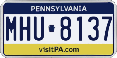 PA license plate MHU8137