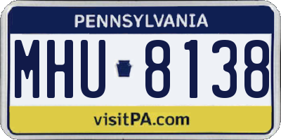 PA license plate MHU8138