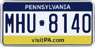 PA license plate MHU8140
