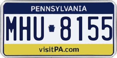 PA license plate MHU8155