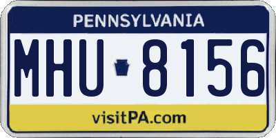 PA license plate MHU8156