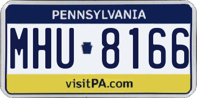 PA license plate MHU8166