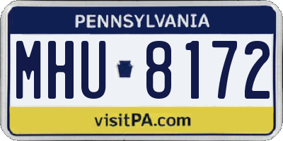 PA license plate MHU8172