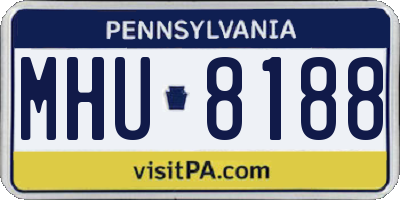PA license plate MHU8188