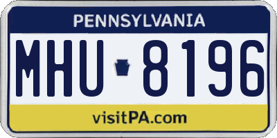 PA license plate MHU8196