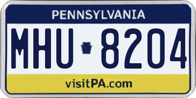 PA license plate MHU8204