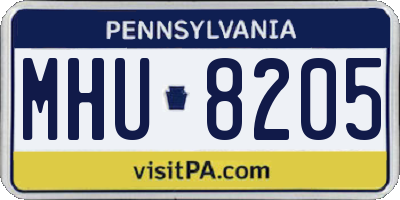 PA license plate MHU8205