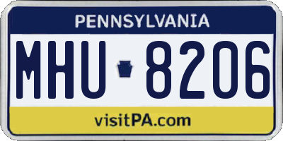 PA license plate MHU8206