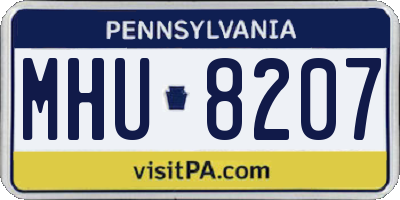 PA license plate MHU8207