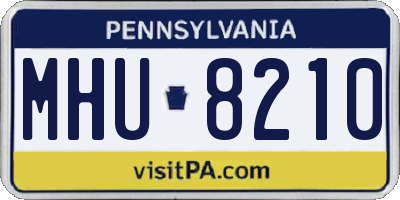 PA license plate MHU8210