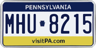PA license plate MHU8215