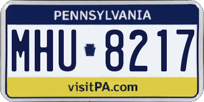 PA license plate MHU8217