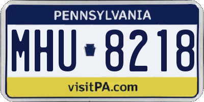 PA license plate MHU8218