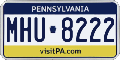 PA license plate MHU8222