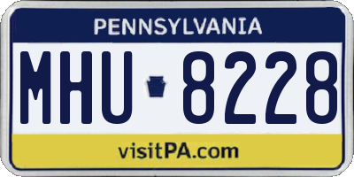 PA license plate MHU8228