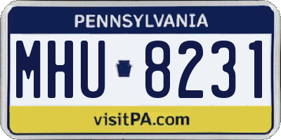 PA license plate MHU8231