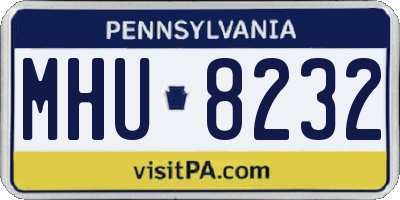 PA license plate MHU8232