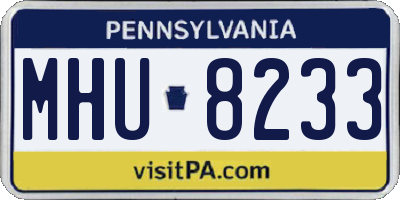 PA license plate MHU8233
