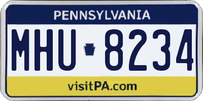 PA license plate MHU8234