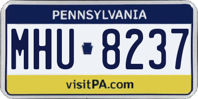 PA license plate MHU8237