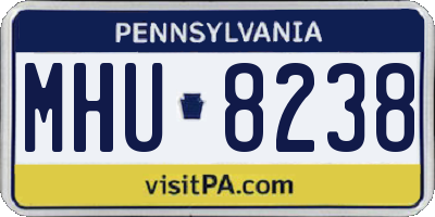 PA license plate MHU8238