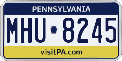 PA license plate MHU8245