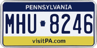 PA license plate MHU8246