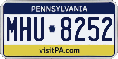 PA license plate MHU8252