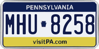 PA license plate MHU8258